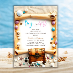 Invitation Nautical Beach Treasure Poitrine Genre Reveval Par