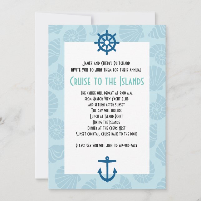 Invitation Nautical Blue Invite (Devant)