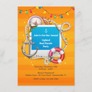 Invitation Nautical Christmas Boat Parade