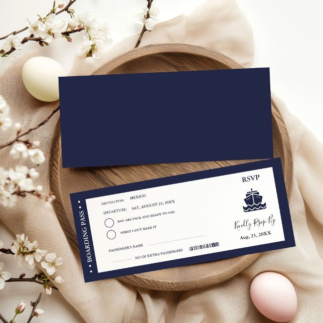 Invitation Nautical Cruise Navire Bateau embarquement mariage (Créateur téléchargé)