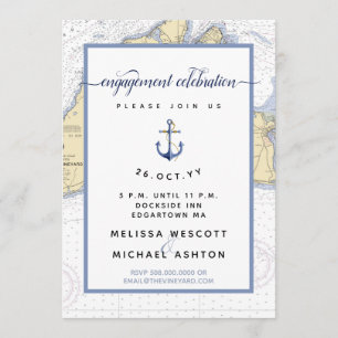 Invitation Nautical Engagement Party Martha's Vineyard