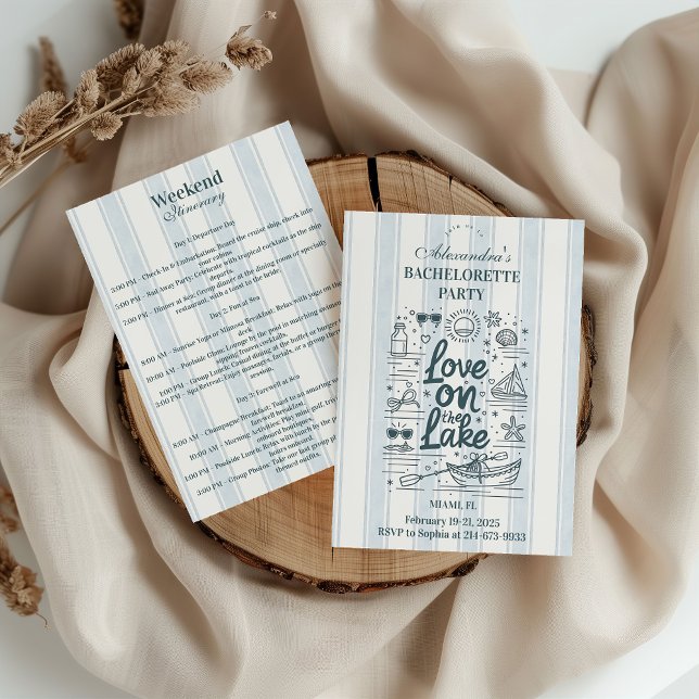 Invitation Nautical Lake Weekend Bachelorette Itinerary (Créateur téléchargé)