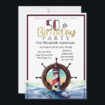 Invitation Nautical Light House Ocean Waves 50e anniversaire<br><div class="desc">Phare Nautique Rouge et Bleu Vague Océanique 50e Anniversaire Invitation Pour Femmes. Il Est Facile De Changer L'Exemple De Texte En Vous Propre En Cliquant Sur Personnaliser. Cliquez Sur Personnaliser Pour Modifier Le Type De Police, La Couleur De Police, La Taille De Police Ou Pour Ajouter/Supprimer/Modifier Le Texte Ou Les...</div>