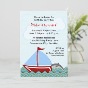 Invitation Nautical Sailboat fête d'anniversaire