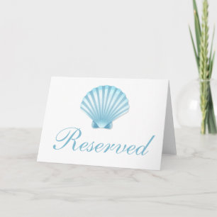Invitation Nautical Seashell Blue Beach Mariage Réservé