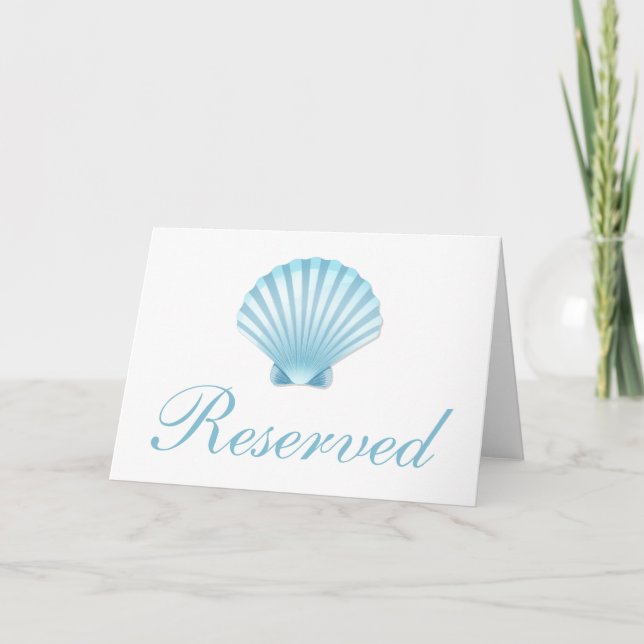 Invitation Nautical Seashell Blue Beach Mariage Réservé (Dos)