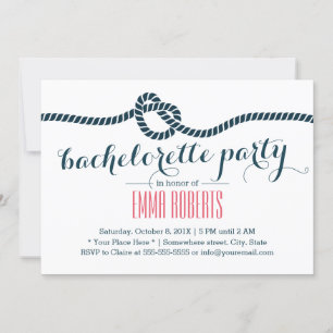 Invitation Nautical Tying Knot Bachelorette Party