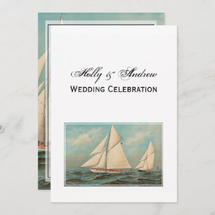 Invitation Nautical Vintage Yachts Racing #1 Mariage