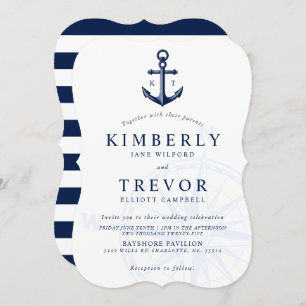 Invitation Nautique Anchored Love Wedding