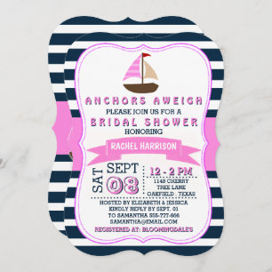 Invitation Nautique Bateau à voile Plage Bridal Douche Invita
