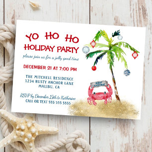 Invitation Nautique Crabe Tropical Palm Fête