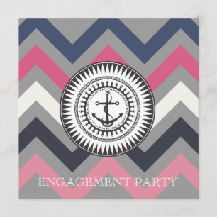 Invitation nautique d'Ancre grise de Chevron