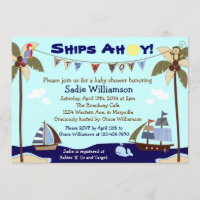 Invitation nautique de baby shower de bateaux oh