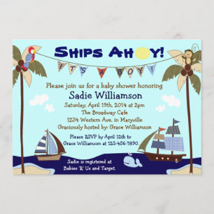 Invitation nautique de baby shower de bateaux oh