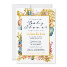 Invitation nautique de baby shower de coquillage