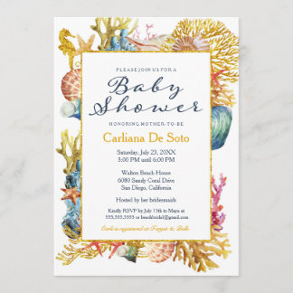 Invitation nautique de baby shower de coquillage