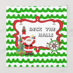 Invitation nautique de fête de Noël