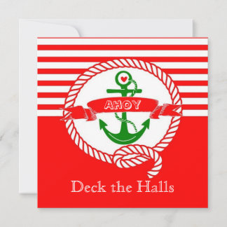Invitation nautique de fête de Noël