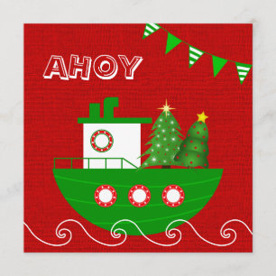 Invitation nautique de fête de Noël
