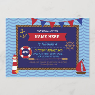 Invitation nautique de pirate de bateaux de marin