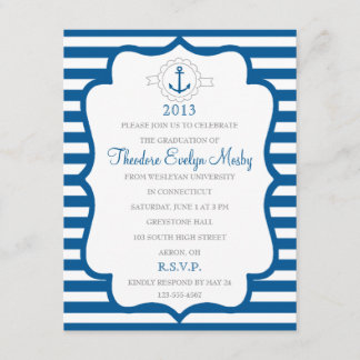 Invitation nautique d'obtention du diplôme de