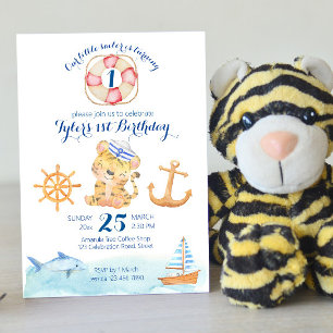 Invitation Nautique marine thème de voile pastel aquarelle da