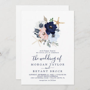 Invitation Nautique moderne   Floral Le Mariage De