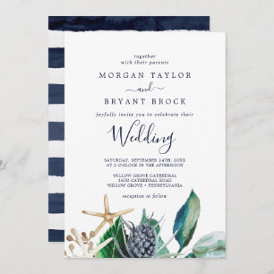 Invitation Nautique moderne Mariage verdoyant