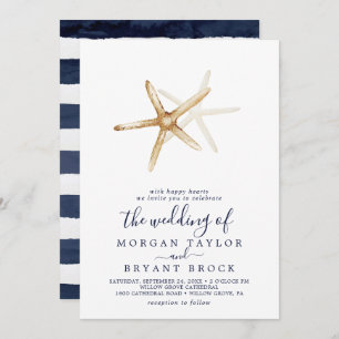 Invitation Nautique moderne Starfish Le Mariage de