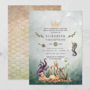 Invitation Nautique sous la mer Mermaid Bachelorette Party