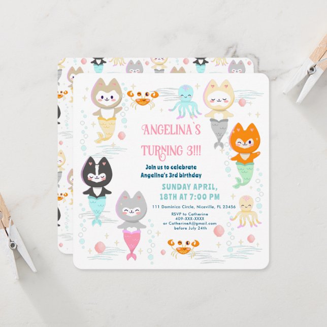 Invitation Nautique Thème Anniversaire. (Devant/Arrière en situation)