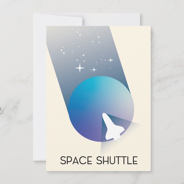 Invitation Navette spatiale Art spatial de style vintage. (Dos)