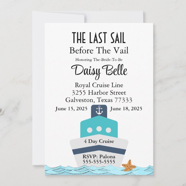 Invitation « Naviguer avant le voile » (Devant)