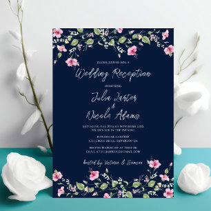 Invitation Navire Blue Rose Hibiscus Bloom Réception de maria
