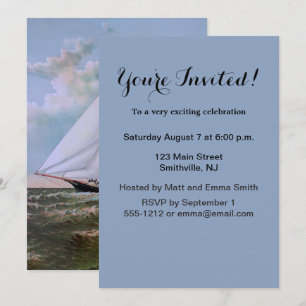 Invitation Navire de voile antique sloop yacht voilier océan