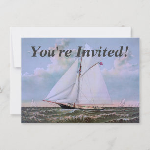 Invitation Navire de voile antique sloop yacht voilier océan