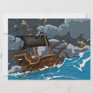 Invitation Navire Pirate dans la Tempête