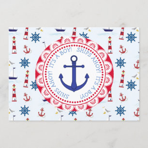 Invitation Navires Ahoy, C'est un garçon, Baby shower Invitat