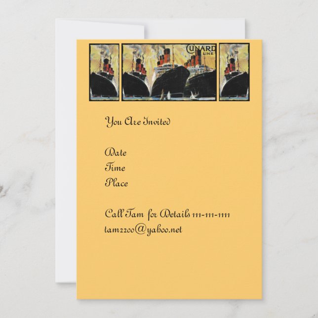 Invitation Navires Titanic à Port 1912 (Devant)