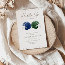 Navy And Blue Huddle Up Twin Boys Baby Shower