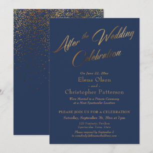 Invitation Navy Après la Célébration du Mariage, Confettis Do