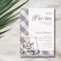 Navy Argyle Chariot de Golf pour Bébé Shower Par T