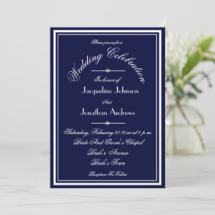 Invitation Navy Blue All In One E-mail site RSVP Mariage