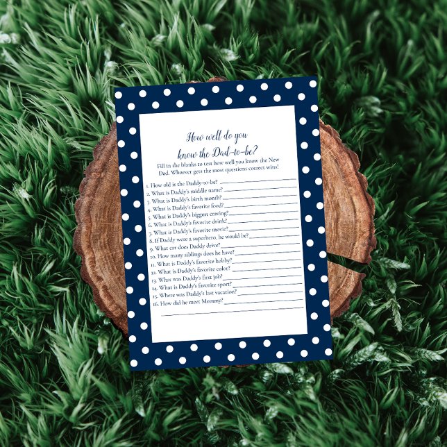 Invitation Navy Blue Baby Bow Qui Connaît Papa Meilleur Jeu D (Créateur téléchargé)