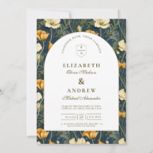 Navy Blue Floral Arch Elegant Wedding