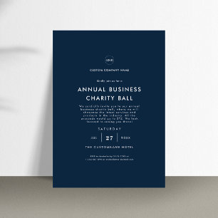 Invitation Navy Blue Your Logo Business Company Event Party
