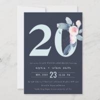 NAVY ROSE BLEU FLORAL 20ÈME ANNIVERSAIRE TOUTE ANN