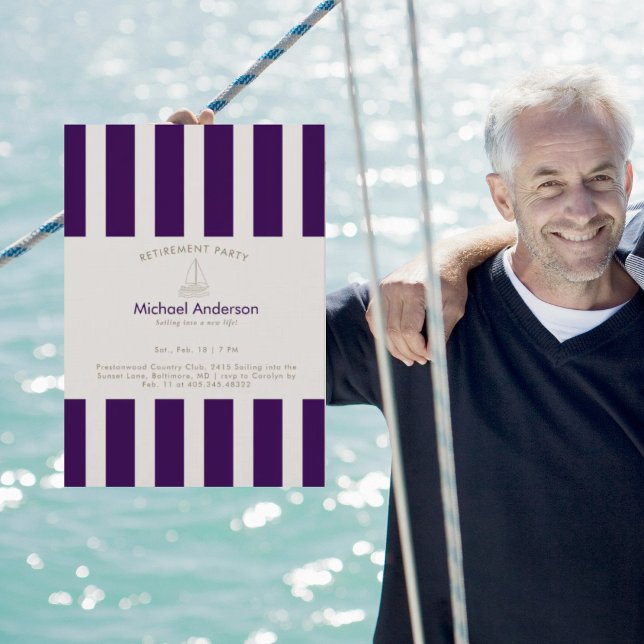 Invitation Navy Sailboat Retirement Party  (Créateur téléchargé)