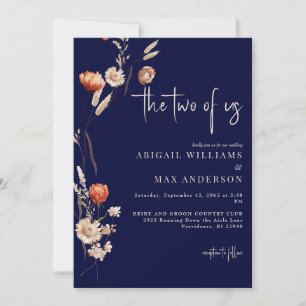 Invitation Navy The Two of Us Mariage Bohème