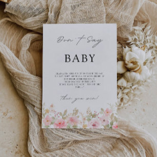 Invitation Ne dites pas Baby Game, Rose signe Baby shower,